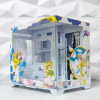 Cardcaptor Sakura Tasarım Desenli Özel Dikey MATX Kasa, Oyun Bilgisayarları için Çift Tam Yan Temperli Camlı