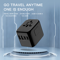 Adaptador de enchufe multi USB y tipo C con cargador de viaje universal