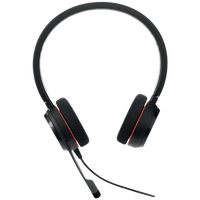 Casque filaire USB stéréo Jabra Evolve 20 - Casque supra-auriculaire pour PC avec micro-cravate pour les appels professionnels, les réunions en ligne