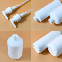 Envases de Plástico PET Vacíos de 300ml, 400ml y 500ml, Cilíndricos, para Champú, Gel de Ducha, Acondicionador, Jabón Corporal y Loción, con Bomba Dosificadora