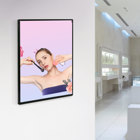 Cadre d'affichage LED en verre trempé de forme rectangulaire A1-A5, menu de restaurant en aluminium avec boîtes lumineuses pour la publicité