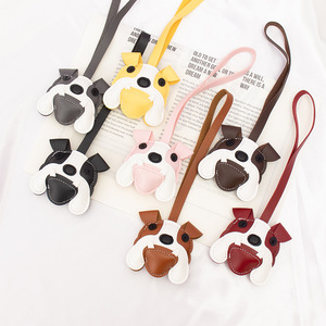 Porte-clés chien en peluche en cuir PU 2026 avec longue sangle, modèle chiot Corgi, Shiba Inu, <span class=keywords><strong>Terrier</strong></span> écossais, pour breloques de sac - Product Image 3