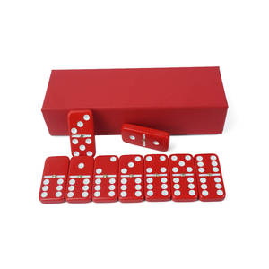 Juego de 6 dominó rojo personalizado de fábrica, caja de cartón de papel rouge para juego divertido de casino, 8mm de grosor, 28 Uds. - Product Image 2