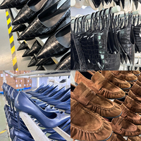 Chaussures Kingdi, bottes en daim à bout rond, grande taille, à revers, mi-mollet, à pompon, talon plat, style bohème, bottes décontractées pour femme