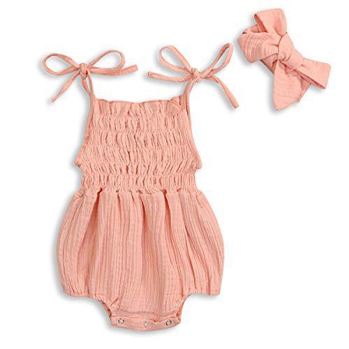 Summer Solid Newborn Baby Girls Cotton