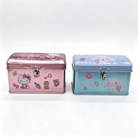 Vente en gros d'usine : Tirelire/Boîte en métal rectangulaire pour enfants avec serrure, en matériaux recyclés, impression personnalisée
