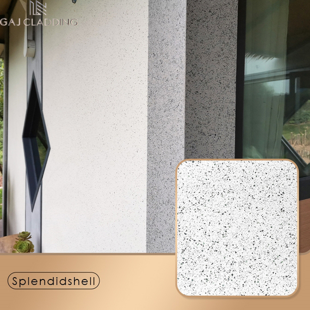 Aesthetic Modern Exterior Wall Cladding Polished Marble-Like Finish Pre-Coated Fiber Cement Panels for Outdoor Home Villa