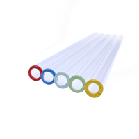 Pailles en verre borosilicate transparentes et droites de 200*8mm, personnalisables, écologiques, pour cocktails, accessoires de bar offerts