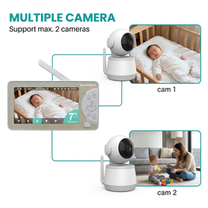 KT714T 7 Inch 720P HD WiFi Baby Monitor with 5000mAh Rechargeable Battery 1000ft <b>Range</b> Two Way Audio - Product Image 2