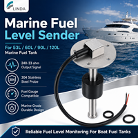 Jauge de niveau de carburant marine Linda en acier inoxydable 9-32V avec flotteur pour bateau de grande capacité