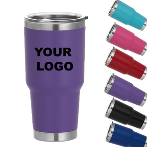 30oz Stainless Steel Insulated Tumbler with Handle and Lid Leak-Proof White Bulk - Product Image 1