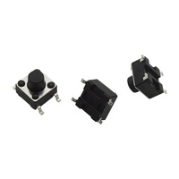 Interrupteur tactile 6*6*5mm / 6mm / 7mm 4 broches horizontal SMD montage Tactile Micro bouton interrupteur noir DC 12V 50mA