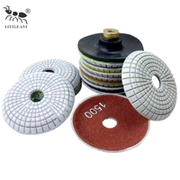 Disque de polissage diamanté LITTLE ANT 100 mm à 3 étapes pour meulage humide fin du granit, du marbre et de la pierre