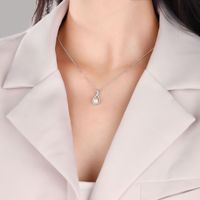 Collier pendentif élégant en argent 925 avec zircone, bijoux sophistiqués pour femme