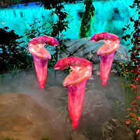 LED-Außenbeleuchtung in Exotischen Blumenformen, Einzigartig Geformt, IP65-Zertifiziert, Freistehende Metall-Harz-Glasfaser-Landschaftsdekorationen für Sehenswürdigkeiten
