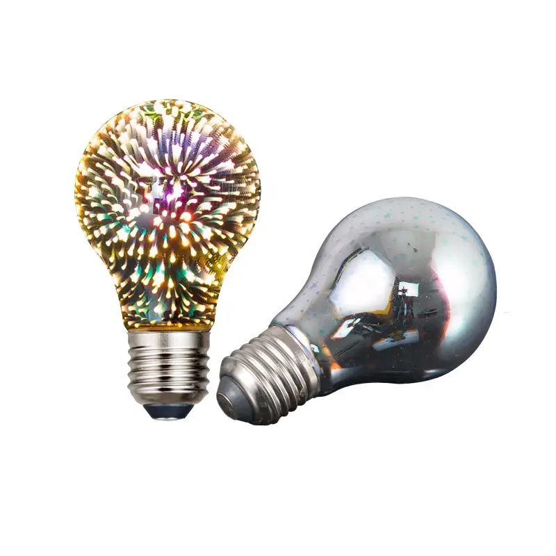 3D Fireworks-effect Glass A19 LED Light Bulb Holiday decorations and Christmas holiday lights