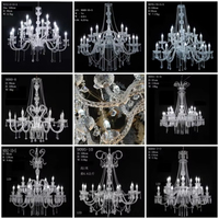 Lustre en cristal de métal argenté doré, décoration de salle de fête de mariage, suspension à LED, décoration de plafond