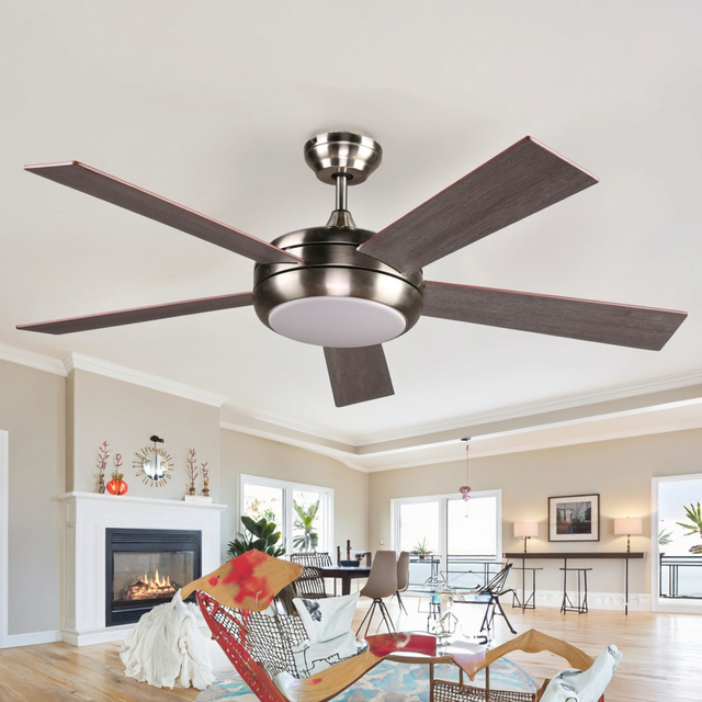 Modern 52-Inch Ceiling Fan for Home & Hotel Remote Control 5 Plywood Blades DC Motor for Living Room & Dormitory