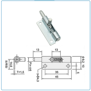 304 Pestillo de resorte de acero inoxidable L/R Bisagra de puerta telescópica Bisagra simétrica extraíble Pasador de puerta - Product Image 3