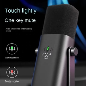Micrófono Dinámico para Juegos AM8 con Cable, Luz RGB, Silenciador de un Toque, Cancelación de Ruido para PC/PS4/<span class=keywords><strong>5</strong></span>, Streaming, Grabación de Podcasts - Product Image 2