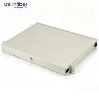 Boîtier terminal fibre optique haute densité 1U 24 cœurs, panneau de brassage fibre optique sur rail DIN, équipement de télécommunication fibre optique OTB ODF