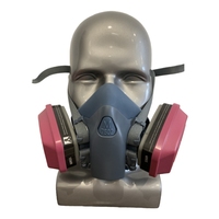 Masque à gaz demi-visage avec filtre à charbon actif de grade P100, respirateur en silicone 3 couches anti-poussière, anti-virus, anti-pollen, certifié CE