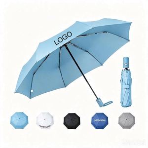 Modern Reliable 3-Fold Design Custom Printed Advertising Gift Compact Elegant <b>Windproof</b> Sturdy Black Coating Folding <b>Umbrella</b> - Product Image 1