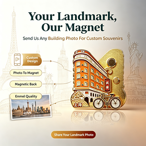 Aimant de réfrigérateur personnalisé OEM en forme de monument, aimant 3D en métal émaillé pour collection de souvenirs touristiques - Product Image 1