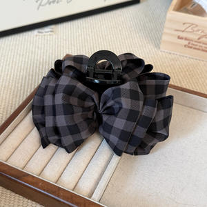 กิ๊บติดผมผ้าลายสก็อตเกาหลีขนาด 11 ซม. สำหรับผู้หญิง ตกแต่งผมในชีวิตประจำวัน - Product Image 6