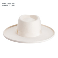 Chapeau Fedora en feutre de laine australienne 100% Huayi, à large bord, à bord crayon, grands chapeaux pour les fêtes, la pêche, les occasions professionnelles décontractées et l'extérieur