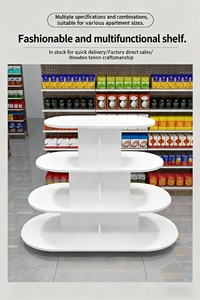 Table de présentation autoportante en bois moderne légère pour supermarchés et épiceries - Écologique et facile à installer - Product Image 5