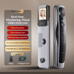 ระบบจดจำใบหน้า 3 มิติ ล็อคอัจฉริยะอัลลอยด์อะลูมิเนียม พร้อมระบบสแกนลายนิ้วมือและรหัสผ่านอัตโนมัติ  พร้อมช่องมองภาพแบบวิดีโอสำหรับตรวจสอบบ้าน - Product Image 2