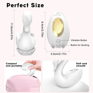 Best-Selling Foreign Trade White Swan Suction Vibrator for Sex Toy 10 Modes Waterproof Button <b>Operated</b> for Female - Product Image 4