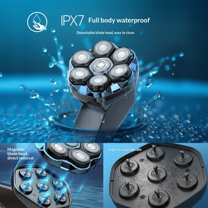 เครื่องโกนหนวดไฟฟ้า 1w ปรับความเร็วได้ 7 ระดับ ใบมีด 7 ชิ้น ล้างทำความสะอาดได้ หน้าจอ LED ไร้สาย สำหรับผู้ชาย ใช้ในบ้านและเดินทาง - Product Image 3