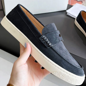 Chaussures <span class=keywords><strong>bateau</strong></span> mocassins <span class=keywords><strong>tendance</strong></span> et polyvalentes pour hommes en cuir véritable et daim, à enfiler, durables, pour la marche et décontractées - Product Image 4