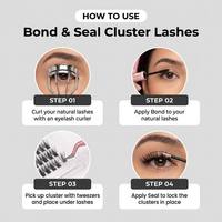 10 paires de faux cils synthétiques éventailés effet naturel, bande complète, tige en coton noir, volume spectaculaire, look dramatique