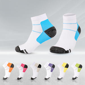 Calcetines de Compresión Cortos para Hombre y Mujer, para Correr, Ciclismo, Deportes al Aire Libre, Nailon 80%, Bloqueo de Color, Calcetines de Soporte - Product Image 1