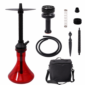 Cachimba Portátil de Acero Inoxidable con Una Sola Manguera, Set Completo con Bolsa de Transporte, Base de Vidrio, Multicolor, para Viajes y Bares, Venta al por Mayor - Product Image 1