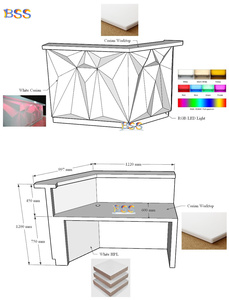 <strong>Corner</strong> <strong>Bar</strong> for Hotel Lounge Fancy Residential Home and Commercial Event Restaurant Led L Shape White Small <strong>Bar</strong> Counter - Product Image 2