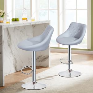 Restaurant-Möbel PU-Leder Gepolsterter Drehbarer Küchenhocker Italienisch für Kücheninsel 2er-Set - Product Image 2