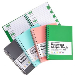 Carnet de mots de passe spirale personnalisé avec onglets A-Z, format A6, journal de poche, index de connexion Internet, page d'indexation, livre de suivi des adresses et mot de passe - Product Image 1