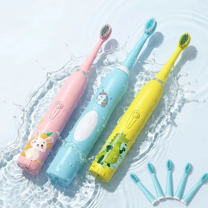 แปรงสีฟันไฟฟ้าโซนิคสำหรับเด็ก 5 หัวแปรงเปลี่ยนได้ ดีไซน์การ์ตูนสำหรับเด็ก คุณสมบัติอัจฉริยะ กันน้ำระดับ IPX7 แบตเตอรี่แบบชาร์จได้ - Product Image 1