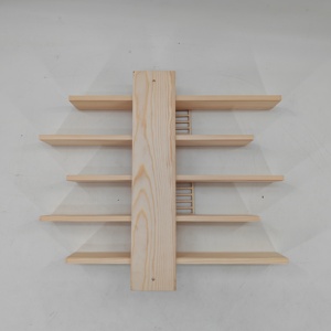 Étagère de <span class=keywords><strong>cuisine</strong></span> rustique avec porte-serviettes sculpté Orgue original flottant en bois vertical pour salle de bain et salon - Product Image 2