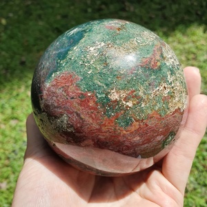 Wholesale Natural Ocean Rainbow Chalcedony Sphere, Unique Veins & Vivid Ocean Hues, Educational Specimen, Home Display <b>Ornament</b> - Product Image 5