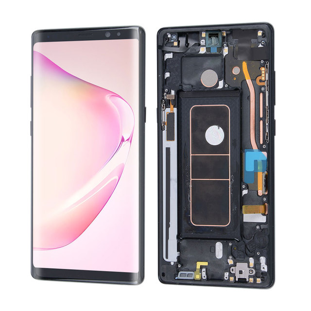 Elekworld OEM OLED With Frame for Samsung Galaxy Note 8 N950 LCD Touch Screen AMOLED Display Replacement NO Burn Shadows