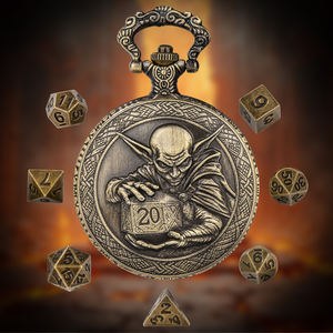 Caja de Dados de Metal con Diseño de <span class=keywords><strong>Goblin</strong></span>, Contiene 7 Dados Poliédricos Metálicos Mini D20 para Dungeons & Dragons, Regalo - Product Image 4