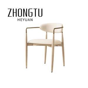 Silla de comedor de madera antigua moderna <span class=keywords><strong>para</strong></span> el hogar más vendida, Sillón tapizado de <span class=keywords><strong>tela</strong></span> <span class=keywords><strong>para</strong></span> sala de estar, cafetería, restaurante, sillón con marco de Metal - Product Image 6