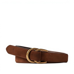 High Standard Brown Cow Hide Men's Party Style Square Steel Buckle Eco-Friendly Heavy Duty Lightweight Waterproof Durable Belts - Product Image 6