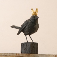 Ornements en résine synthétique en forme d'oiseaux, sculptures d'animaux simulés, décoration créative pour la maison, artisanat pour bureau et salle d'étude