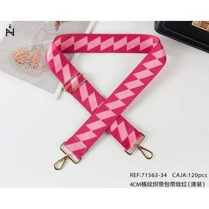 Sangle en tissu de 4 cm à carreaux rose rouge pour sac - Product Image 3